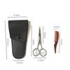 Stainless Steel Mustache Scissors Set with Comb and Bag view 2