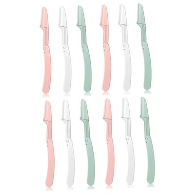 Healeved 12pcs Multi-Function Eyebrow Trimmer Face Shaver for Women Portable Facial Hair Remover Professional Brow Shaping Tool Compact Lightweight for Home Salon