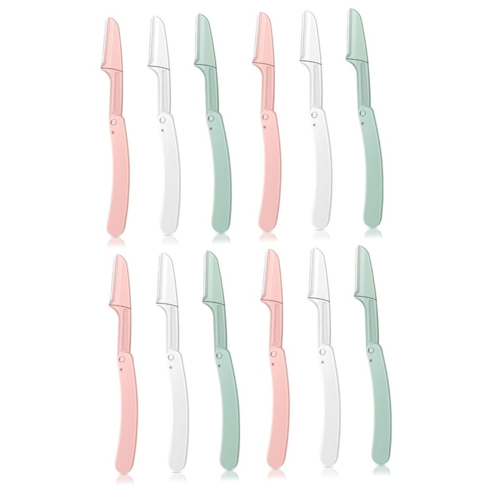 Healeved 12pcs Multi-Function Eyebrow Trimmer Face Shaver for Women Portable Facial Hair Remover Professional Brow Shaping Tool Compact Lightweight for Home Salon