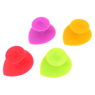 Baluue 4pcs Silicone Face Scrubbers Brushes for Deep Cleaning Soft and Elastic Facial Exfoliators Green Red Orange for Home and Travel Use