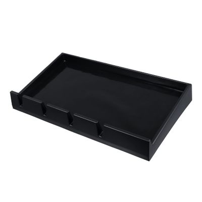 Baluue Salon Clippers Organizer Tray Anti-Slip Barber Clipper Holder Durable Material Notches for Easy Storage Professional Hair Trimmer Display Case Black