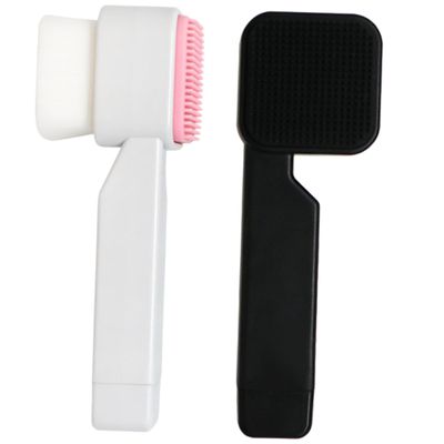 Baluue 2pcs Soft Silicone Facial Cleansing Brush Manual Exfoliating Face Scrubber for Smooth Skin Dual-Sided Face Wash Brush White Black