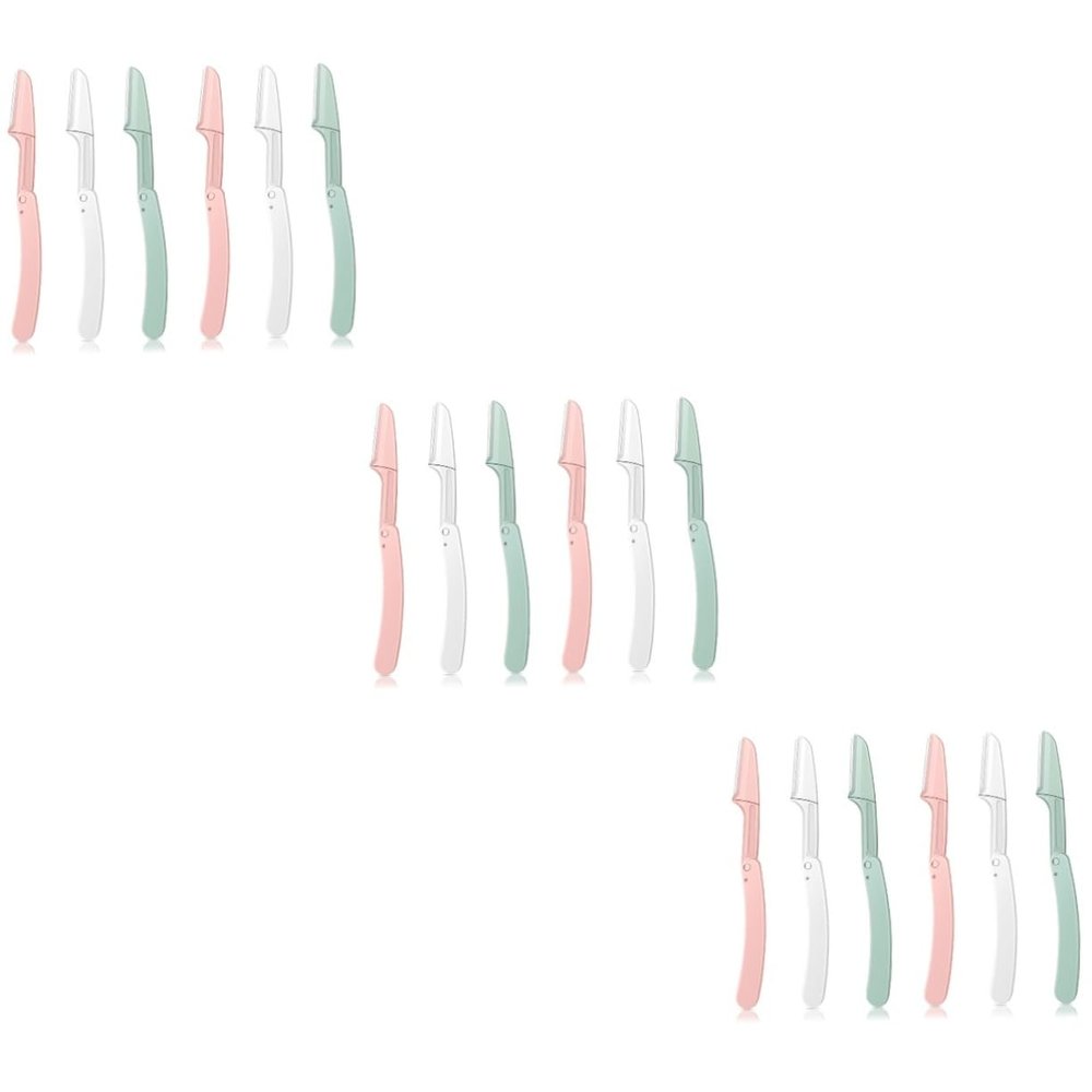 Healeved 18pcs Portable Eyebrow Trimmer Face Hair Remover for Women Brow Shaping Tool Professional Razor