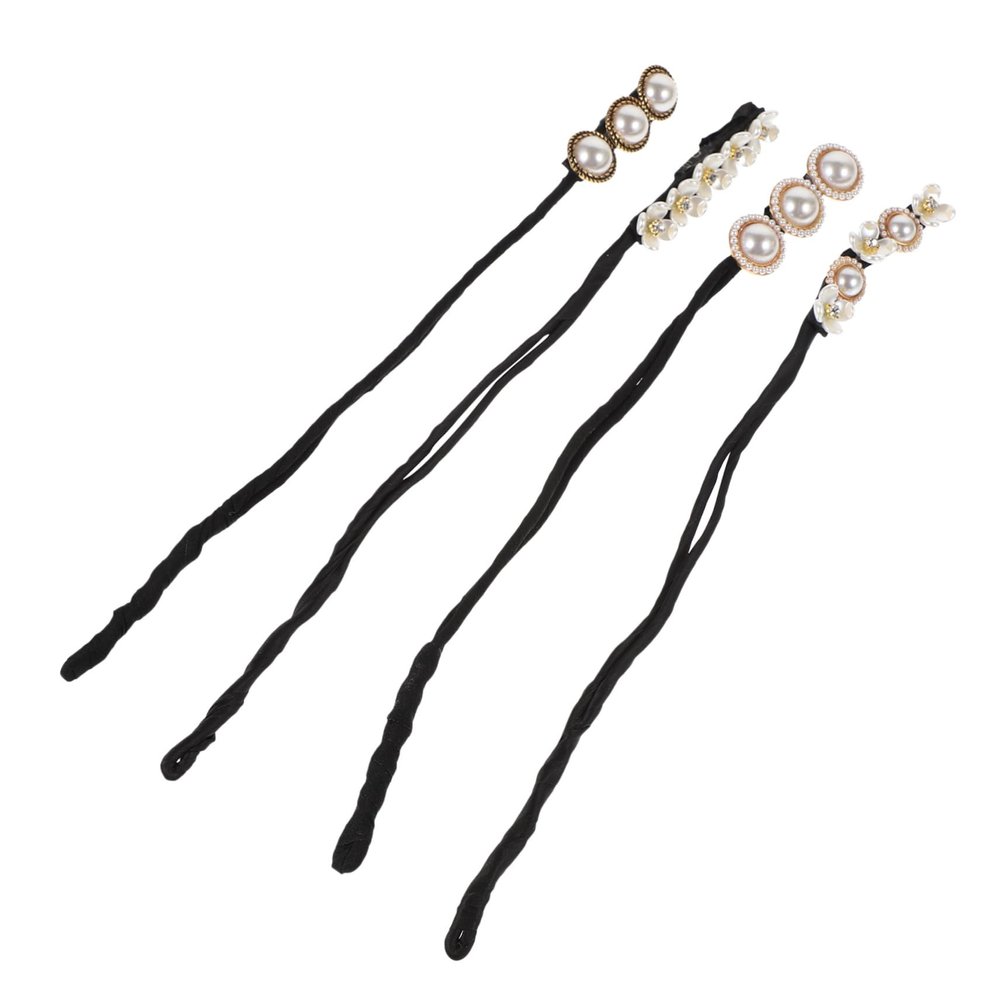 Baluue 4pcs Bun Maker Set Simple Donut Hair Jewelry for Elegant Hairstyles Includes Shell Flower and Design for Effortless Styling