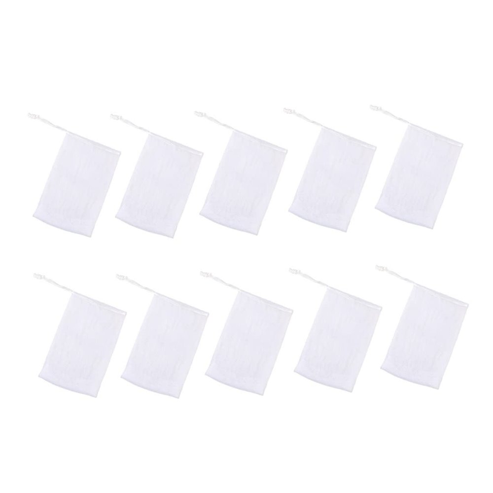 Baluue 10pcs Efficient Bubble Maker Foaming Mesh Soap Pouch Net Drawstring for Quick Drying