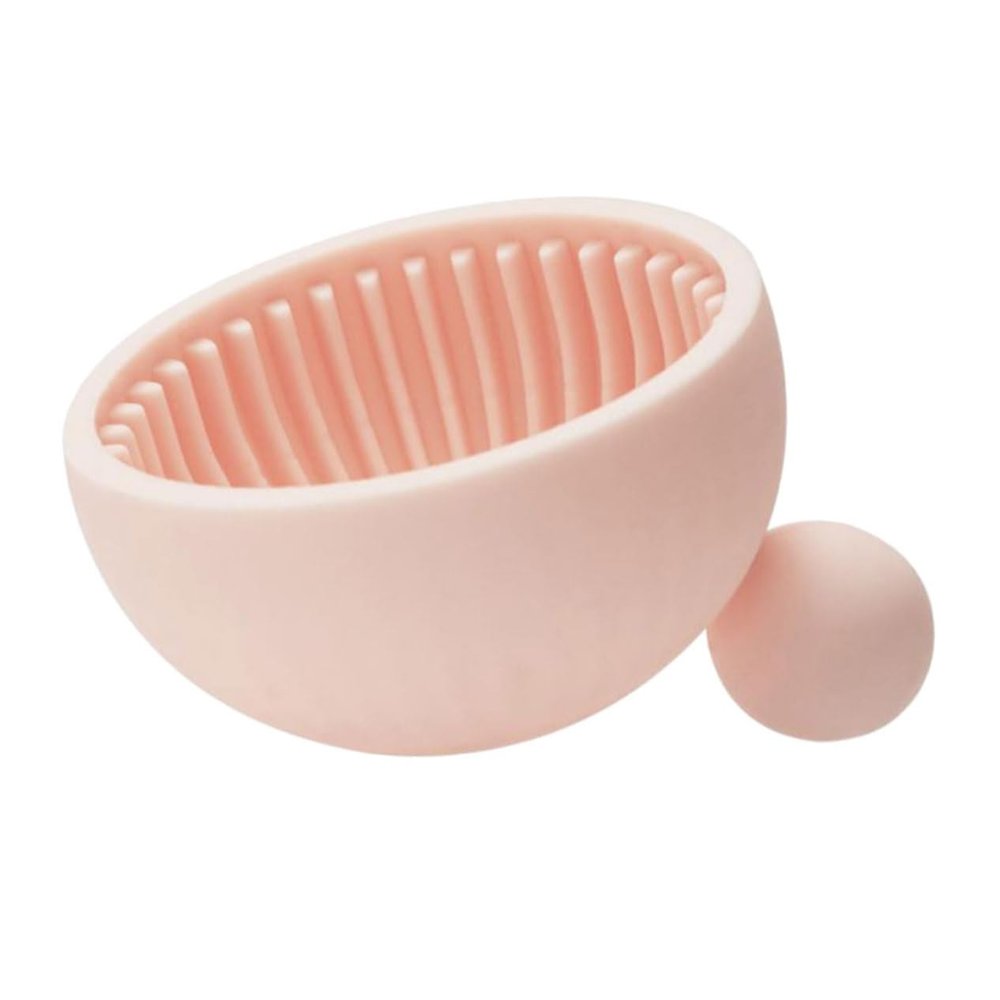 WOONEKY 1pc Portable Silicone Makeup Brush Bowl Efficient Brush Washing Pad for Home and Salon Use Adorable Design Compact Fun Appearance Essential Makeup Tool