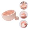 WOONEKY 1pc Portable Silicone Makeup Brush Bowl Efficient Brush Washing Pad for Home and Salon Use Adorable Design Compact Fun Appearance Essential Makeup Tool view 3