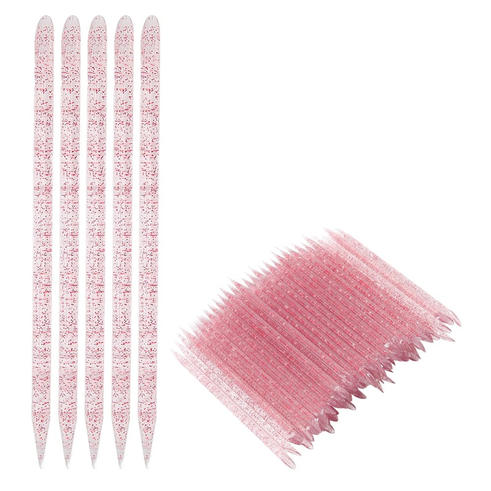 Cuticle Pusher, Cuticle Stick Orange Sticks For Nails Double End Cuticle Manicure Pedicure Sticks 100pcs Nail Cuticle Pusher Manicure Pedicure Tool For Home Salon (Rose Red)