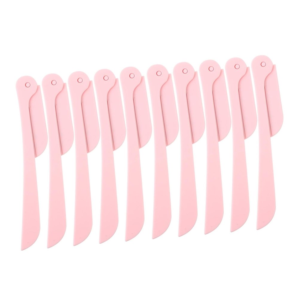 WOONEKY 10pcs Stainless Steel Foldable Eyebrow Razors for Women Precision Eyebrow Trimmers for Safe Grooming for Chin Upper Lip and Bikini Area Hair Removal