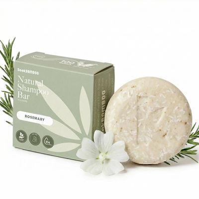 Seek Bamboo | Rosemary Shampoo Bar - Invigorating & Nourishing, SLS-Free, All-Natural Haircare, Plastic-Free, Vegan, Eco-Friendly Shampoo for Healthy Scalp & Hair | Shampoo Bar with Jojoba Oil