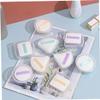 Baluue 10pcs Makeup Sponge Holder Travel Case Portable Powder Puff Storage Box for Makeup Accessories for Organizing and Keeping Sponges Clean Triangular Square Designs view 4