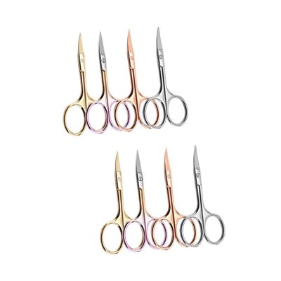 minkissy 8pcs Stainless Steel Mustache Scissors Beard Trimming Shears for Men Hair Cutting Scissors for Barber Shop and Home Use Random Color