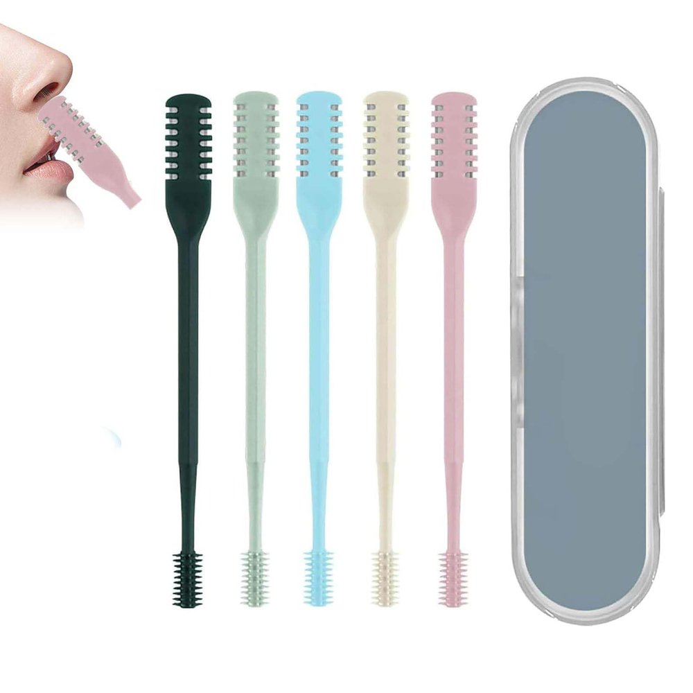 Nose Hair Trimmer,2024 New Double Sided 2-in-1 Nasal Hair Cutter, Nose Hair Removal Razors,Manual Hair Remover Tool,360 Rotating Nose Hair Trimmer with Ear Picker for Men Women (Multicolor 5PCS)