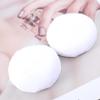 Baluue 5pcs Round Makeup Powder Puff Pure Cotton Body Puff for Loose Powder Application Soft and Washable with Ribbon for Easy Handling White view 3
