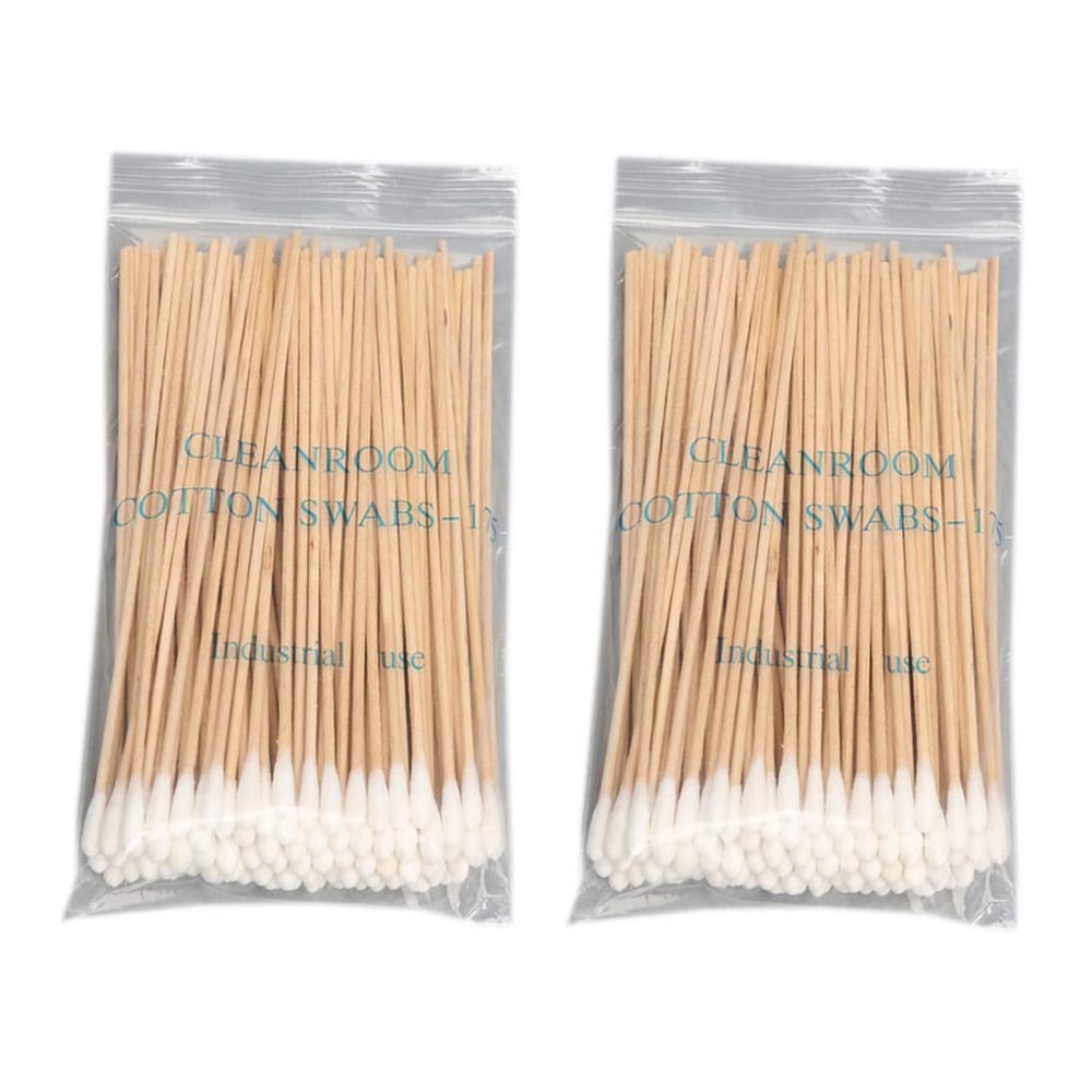 200Pcs 15CM Long Wooden Handle Cotton Swab Single-Head Ear Nose
