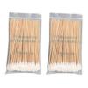 200Pcs 15CM Long Wooden Handle Cotton Swab Single-Head Ear Nose view 1