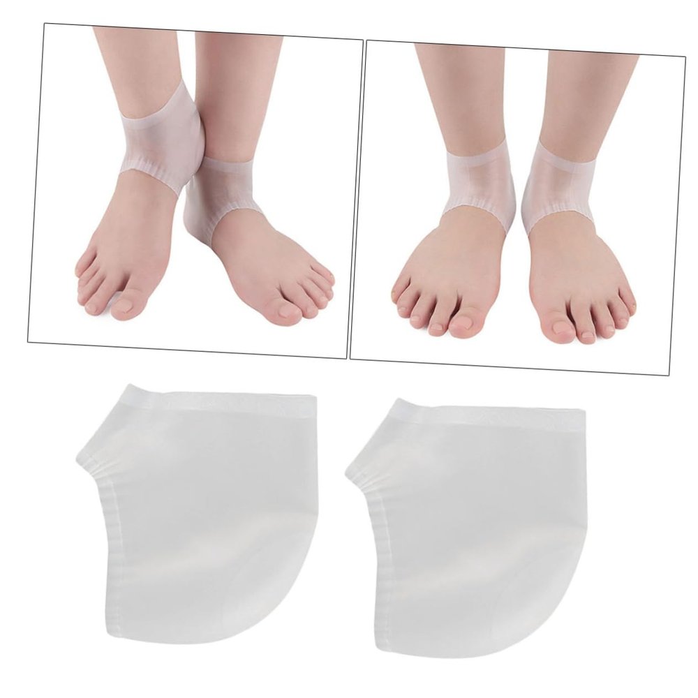 minkissy 2pairs Silicone Heel Socks Protective Sleeve for Ankle Comfortable Heel Inserts for Men Women Guards for Shoes
