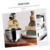 Gogogmee 2pcs Men's Shaving Bowl Brush Practical Stainless Steel Beard Bubble Bowl Easy to Clean and Store view 4