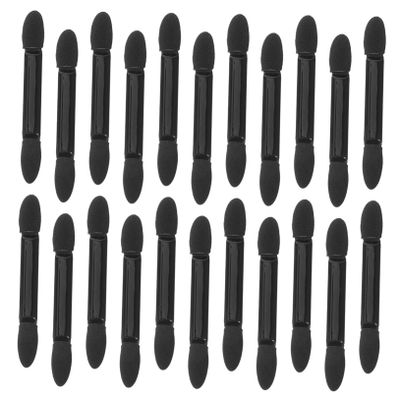 Baluue 50pcs Dual-sided Eyeshadow Sponge Applicators with Long Handle Tips for Smooth Application Makeup Tool for Women and Makeup Artists Black