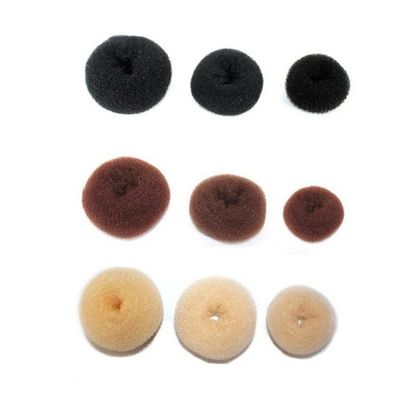 Baluue 3pcs Sponge Bun Maker Black Hair Donut Styling Tools for Elegant Ballerina Buns for Dance and Everyday No Damage to Hair