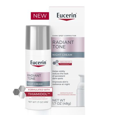 Eucerin Radiant Tone Night Cream, Dark Spot Corrector with Thiamidol, Night Moisturizer for Face Helps Visibly Reduce the Look of Persistent Dark Spots, All Skin Types, 1.7 Oz Bottle