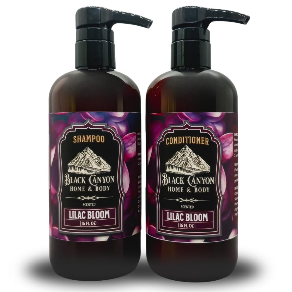 Black Canyon Lilac Bloom Scented Argan Oil Hair Shampoo and Conditioner Set, 16 Oz Shampoo - 16 Oz Conditioner