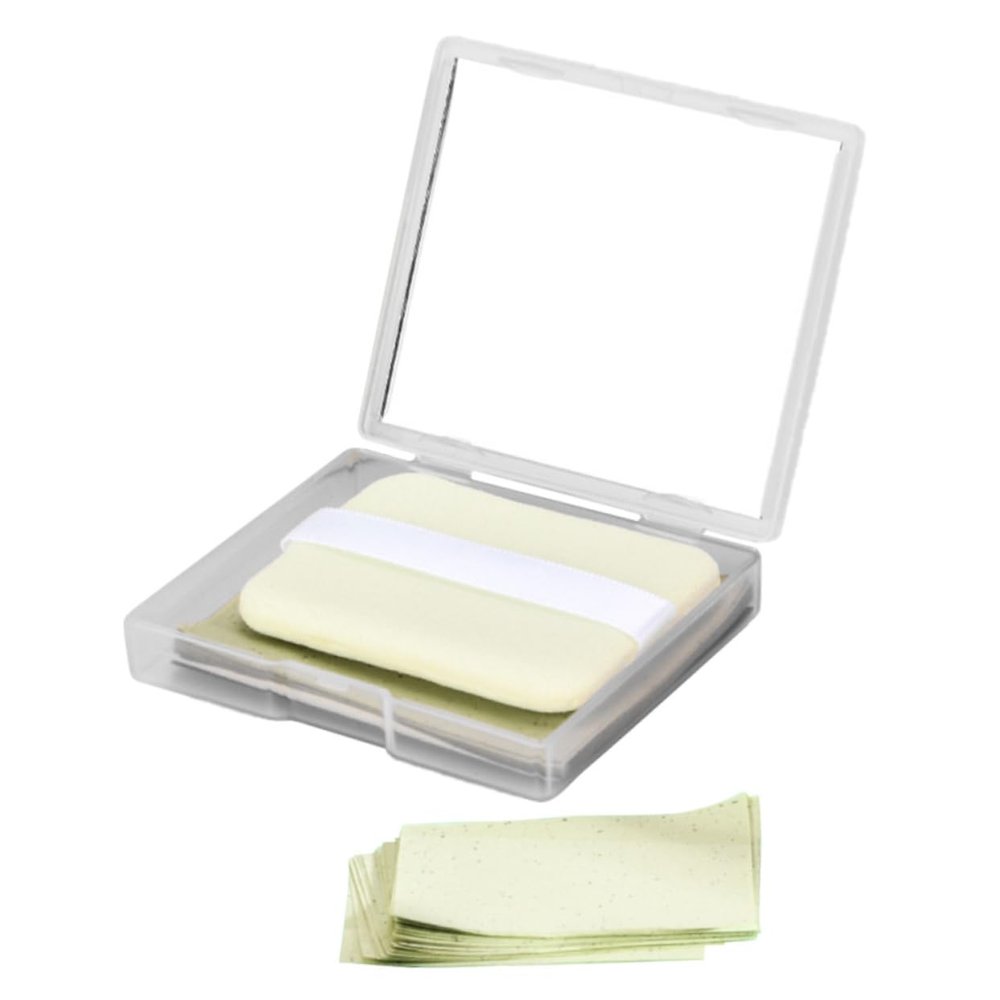 HONMEET Absorbing Sheets with Mirror Blotting Paper for Oily Skin Portable Facial Oil Control and Makeup Touch-up Includes Replacement Sheets for Men and Women
