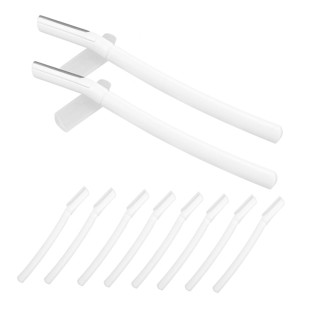 FOMIYES 10pcs Professional Eyebrow Razor Kit Face Shaver Razor Women Brow Trimmer Detailing Scissors Light Comfortable Handle