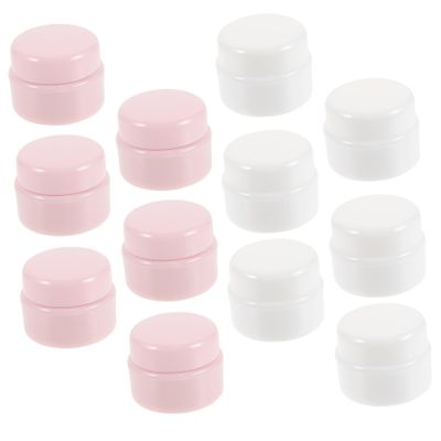 NOLITOY 12pcs Small Refillable Plastic Cosmetic Containers with Lids for Creams and Lotions Lightweight Travel Jars Portable Makeup Storage for Skincare Essentials