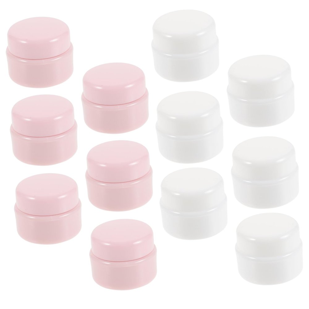 NOLITOY 12pcs Small Refillable Plastic Cosmetic Containers with Lids for Creams and Lotions Lightweight Travel Jars Portable Makeup Storage for Skincare Essentials