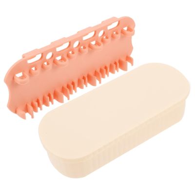 ABOOFAN Makeup Brush Cleaner Box Storage Organizer Lid Cosmetics Brush Holder Travel Portable Makeup Tools Cleaning Case