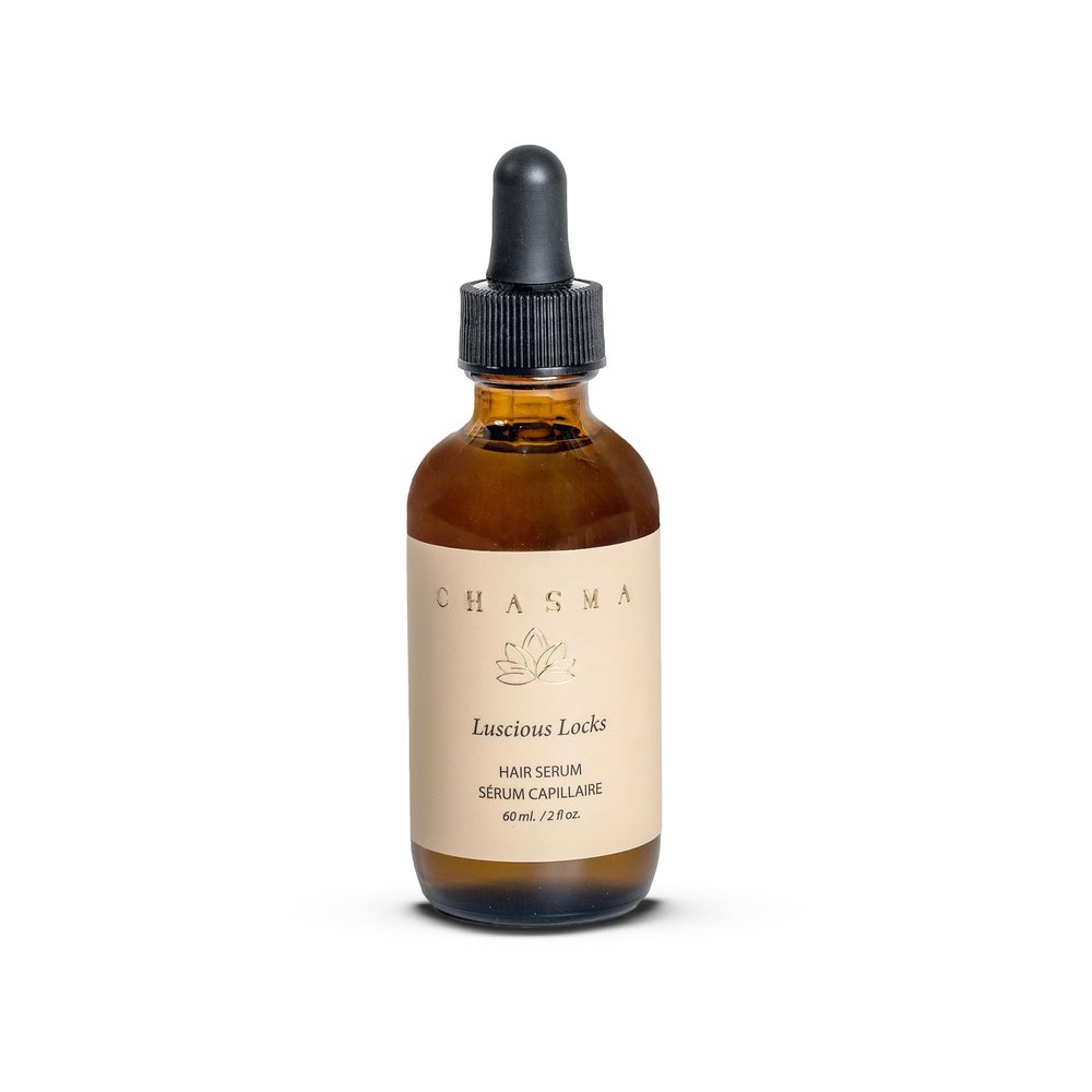 CHASMA LUSCIOUS LOCKS Non-Greasy Hair Serum with Fermented Rice Water, Rosemary Oil, Ashwagandha, Stimucap, Biotin, Coffee, and Hair Volumizing