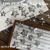 100 PCS Stars Hair Clips,50PCS 1.22"Clip and 50 PCS 1.65"Clips Snap Star Hair Accessories Non Slip Star Clips for Girls Women Y2K Accessories Silver Metal Hair Clips view 4