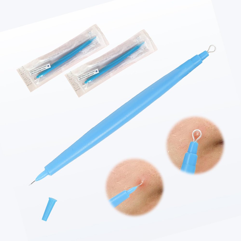 2 Pack of Disposable Sterile Acne Remover Tools Safe Pimple Popper Tool Aseptic Blackhead Remover Tools Sanitary Comedone Extractor Tool Pimple Extractor Tool