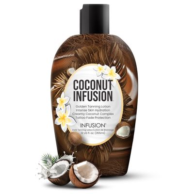 Coconut Infusion Tanning Lotion Indoor & Outdoor Tan Accelerator Hydrating, Safe for Face, Body, and Tattoos Coconut Vanilla Scent No Bronzer, Compatible for All Skin Types