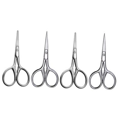 minkissy 4pcs Stainless Steel Eyebrow Scissors for Men Precision Beard Trimming Scissors Ergonomic Grip Compact Design for Easy Grooming Go