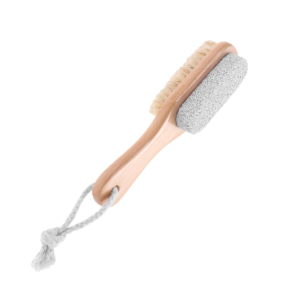 LALADEFIEE 2pcs Natural Foot Exfoliation Tool Bristle Brush Pumice Stone Callus Remover Double-Sided Foot File Eco-Friendly