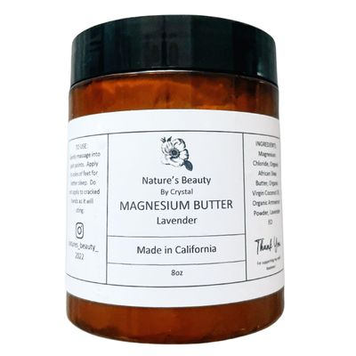 8oz ORGANIC LAVENDER MAGNESIUM LOTION | Handmade | All Natural | Vegan | Cruelty-Free | U.S. Made 8oz