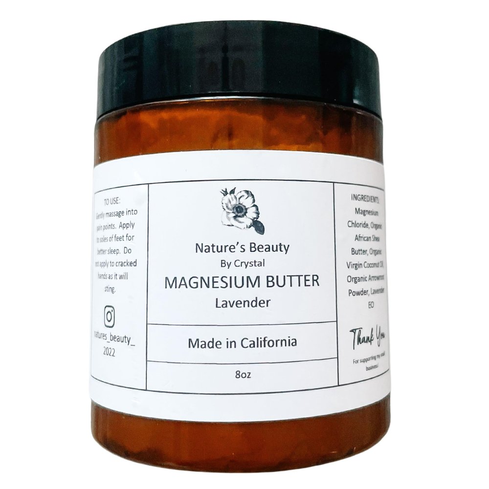8oz ORGANIC LAVENDER MAGNESIUM LOTION | Handmade | All Natural | Vegan | Cruelty-Free | U.S. Made 8oz