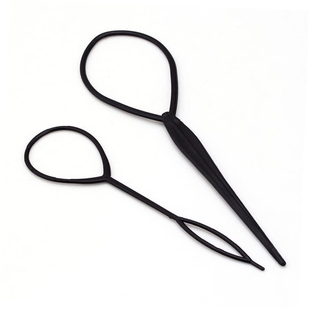 Baluue 2pcs Crochet Braids Hair Styling Tool Versatile Plastic Updo Maker for Neat and Tidy Hairstyles for Parties and Events No Hair Damage Easy Diy
