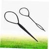 Baluue 2pcs Crochet Braids Hair Styling Tool Versatile Plastic Updo Maker for Neat and Tidy Hairstyles for Parties and Events No Hair Damage Easy Diy view 2