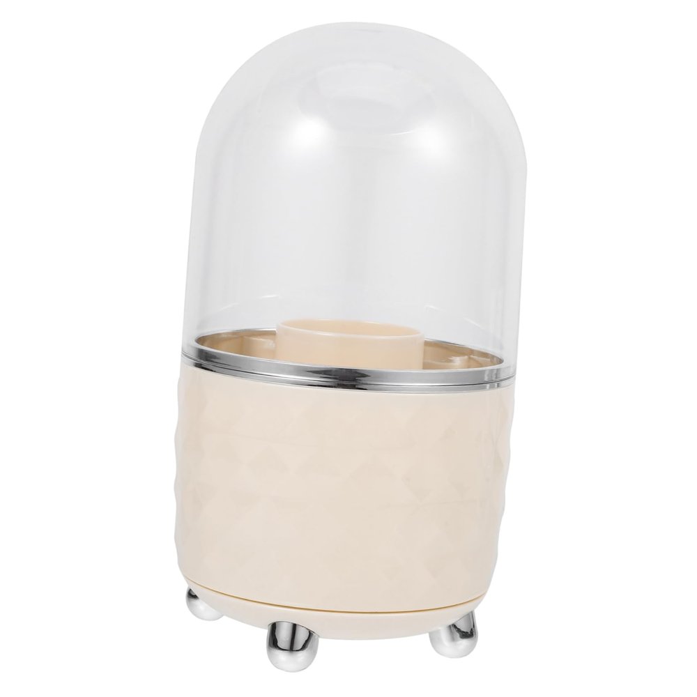 BRIGHTFUFU Large Capacity Rotating Makeup Brush Holder Lid 360 Rotatable Organizer for Cosmetics Easy Access and Storage