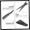 minkissy 3pcs Beard Trimming Scissors Set with Comb and Pu Leather Storage Bag Stainless Steel Mustache and Eyebrow Care Tools for Professional and Home Grooming view 3