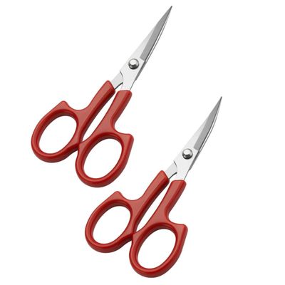 Baluue 2pcs Stainless Steel Eyebrow Scissors for Grooming Beard Trimmer Precision Cutting Tool for Men Women