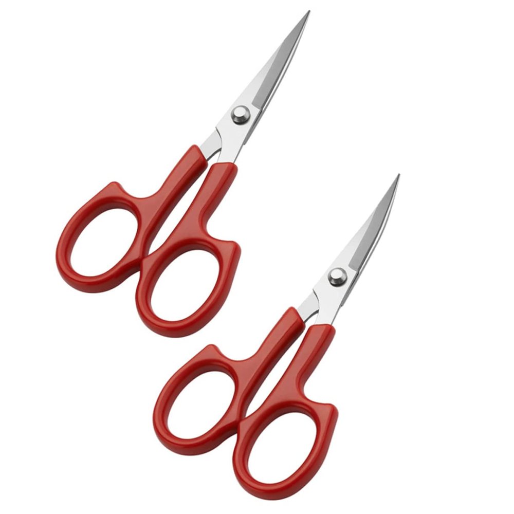 Baluue 2pcs Stainless Steel Eyebrow Scissors for Grooming Beard Trimmer Precision Cutting Tool for Men Women