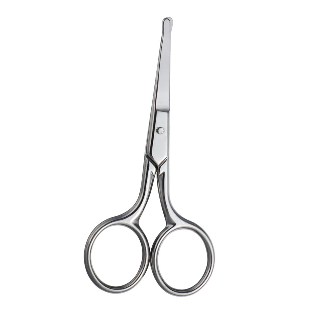 Baluue Facial Hair Trimmer Round Nose Hair Scissors Eyebrow Scissor for Women Men Precision Stainless Steel