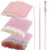 300 PCS Eyelash Extension Supplies Kit, Disposable Micro Swab Brush, Eyebrow Spoolie, Lip Brush, Mascara Wand Applicator(Rainbow sets view 1
