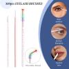 300 PCS Eyelash Extension Supplies Kit, Disposable Micro Swab Brush, Eyebrow Spoolie, Lip Brush, Mascara Wand Applicator(Rainbow sets view 3