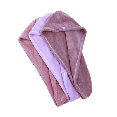 VINTORKY 3pcs Coral Fleece Fast Drying Hair Towel Thickened Water Absorbent Shower Cap for Women for Bathing Gym and Daily Use Random Color