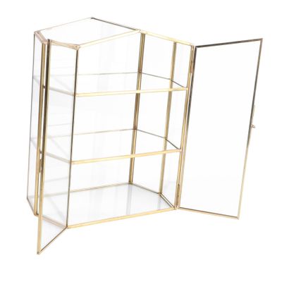 JEWEDECO 1pc Fine Crafted Glass Jewelry Storage Box Multi Cosmetics Organizer Home Use
